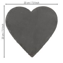 Article Assiette décorative en ardoise cœur en ardoise cœur 20cm 1 pièce