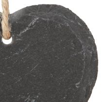 Article Ardoise petit coeur à suspendre noir 7,5cm 6pcs