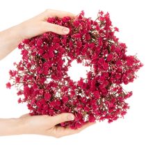 Article Couronne décorative en gypsophile artificielle rose-rouge 30 cm