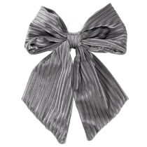 Article Lot de 2 nœuds décoratifs côtelés en velours à suspendre, 24 cm, gris et vert olive