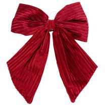 Article Lot de 2 nœuds en velours rouge et bordeaux avec cordon pour suspension, 24 cm