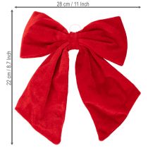 Article Lot de 3 nœuds décoratifs en tissu rouge 28 cm pour Noël
