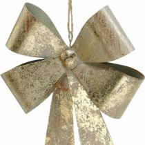 Boucles en métal, pendentif de Noël, décoration de l&#39;Avent doré, aspect antique H18cm L12.5cm 2pcs