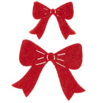 Article Lot de 48 nœuds en bois décoratifs rouges, blancs et bordeaux pour Noël, 5 cm