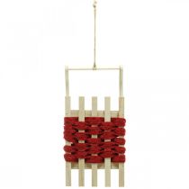 Article Traîneau décoratif traîneau de Noël en bois L30×W14.5×H9.5cm