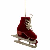 Article Décoration sapin de Noël paire de patins à glace rouge 10cm x 9cm