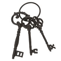 Article Porte-clés décoratif, motif clé ancienne, accessoire de décoration nostalgique, 27 cm