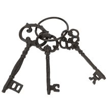 Article Porte-clés décoratif, motif clé ancienne, accessoire de décoration nostalgique, 27 cm