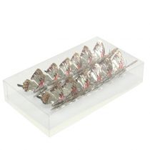 Article Papillon doré brillant sur clip 12 pcs