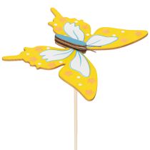 Article Piques à fleurs, fournitures de loisirs créatifs, motif papillon pour décorer les emballages cadeaux, 28,5 cm, lot de 12