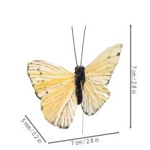 Article Papillons décoratifs sur fil de fer pour décoration de table colorée, 7 cm, lot de 12