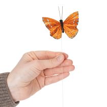 Article Papillons décoratifs sur fil de fer pour décoration de table colorée, 7 cm, lot de 12
