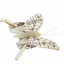 Papillon décoratif avec clip en métal argent naturel assorti H4,9cm / 5,8cm / 7,4cm 6pcs dans un ensemble
