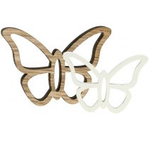 Article Papillon en bois blanc / nature 3cm - 4,5cm 48pcs