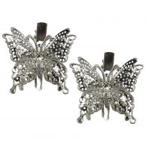 Article Papillon en métal sur clip 12 pcs