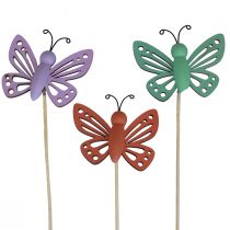 Bouchons de fleurs de décoration printanière papillons décoratifs en bois 6×8cm 10pcs