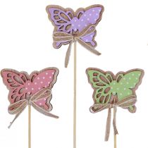 Article Bouchons de fleurs décoration printanière papillons en bois 6cm 10pcs