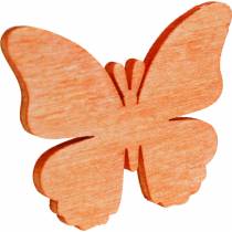 Article Papillons à saupoudrer Papillons décoratifs en bois orange, abricot, marron 72pcs