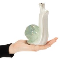 Article Figurine décorative en céramique en forme d'escargot, idéale pour un intérieur élégant et une décoration de table charmante, 16 cm
