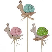 Bouchon à fleurs en bois décoratif escargots colorés 8,5×8cm 12pcs