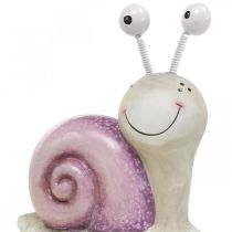 Paire d&#39;escargots, figurines décoratives à poser, céramique, vert/violet 2pcs