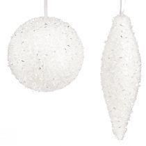 Article Décoration de neige Boules de décoration de Noël cônes Ø4/8cm 18 pcs