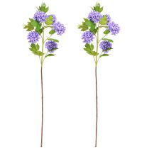 Article Boule de neige fleurs artificielles fleur violette 5 ombelles L78cm 2pcs