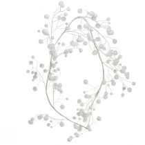 Article Guirlande boules de neige décoration hivernale paillettes blanches L125cm