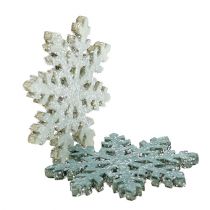 Flocon de neige avec bois scintillant 4cm gris 72pcs