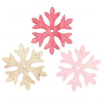 Article Flocons de neige à disperser rose, rose, naturel Ø4cm 72 pcs