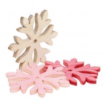 Article Flocons de neige à disperser rose, rose, naturel Ø4cm 72 pcs