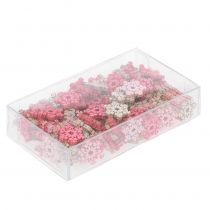 Article Mélange de flocons de neige rose, rose, naturel Ø2cm 144 pcs