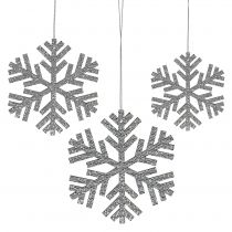 Article Suspension Flocon de neige Argent Ø8cm - Ø12cm 9pcs