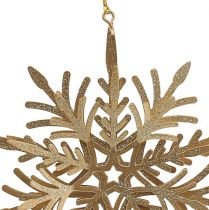 Article Flocon de Neige 3D Doré avec Effet Pailleté – Lot de 2 – 16 x 15,5 cm