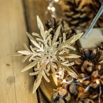 Article Flocon de neige effet 3D doré 16cm x 15,5cm 2 pcs