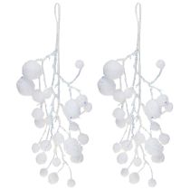 Article Branches décoratives flocon de neige à suspendre paillettes 30cm 2pcs