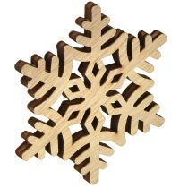 Article Flocons de neige décoratifs en bois blanc naturel 3/5/7 cm, assortiment de 36 pièces