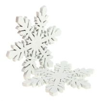 Flocons de neige en bois blanc Ø3.7cm 48pcs