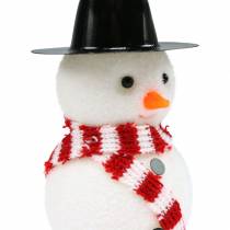Article Décoration de sapin de Noël bonhomme de neige avec chapeau à suspendre H8cm 12pcs