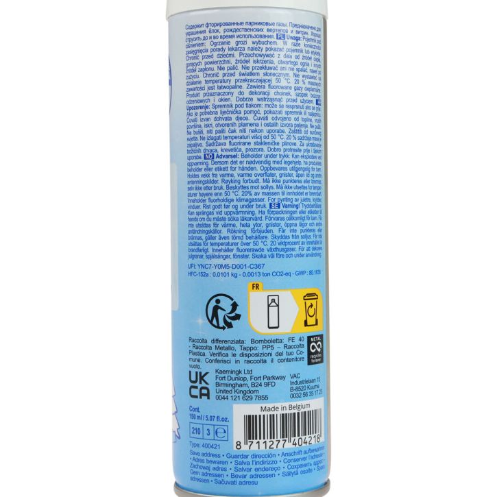 Article Spray neige, neige artificielle, décoration hivernale, 150 ml
