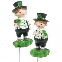 Article Ramoneur avec trèfle, bouchon pour le réveillon du Nouvel An, porte-bonheur, Saint Patrick L27cm 4 pièces
