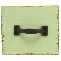 Article Jardinière tiroir vert clair shabby chic 12.5×12.5×10cm