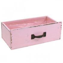 Jardinière tiroir en bois rose déco shabby chic 25×13×8cm