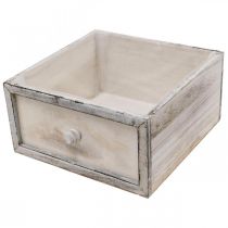 Article Pots décoratifs en bois style antique crème - Lot de 4 tailles