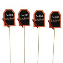 Article Bouchon décoratif rentrée scolaire «Enfin l&#39;écolier» bois 7×5,5cm 16 pièces