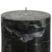 Article Bougies piliers noires élégantes, couleur unie, 70 x 100 mm, lot de 4 - décoration, Noël, Halloween