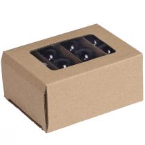 Article Boules de Noël noires en verre mini brillant Ø3cm 22 pcs