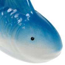 Poisson nageur bleu / vert céramique 11,5cm 2pcs
