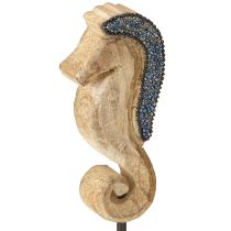 Article Décoration hippocampe avec perles en bois de manguier décoration maritime 20cm
