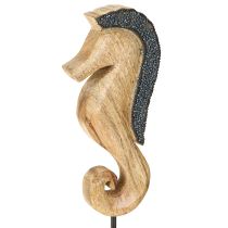 Article Décoration hippocampe avec perles décoration de table en bois de manguier 28cm